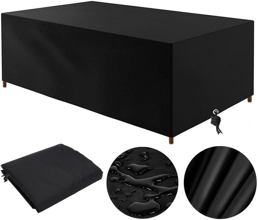 Gartenmöbel Abdeckung Wasserdicht 140 x 70 x 80 cm Abdeckung Gartenmöbel Winterfest Abdeckplane Gartenmöbel Schutzhülle Gartentisch Abdeckung für Möbelsets Tische und Stühle (Schwarz 140 x 70 x 80 cm)