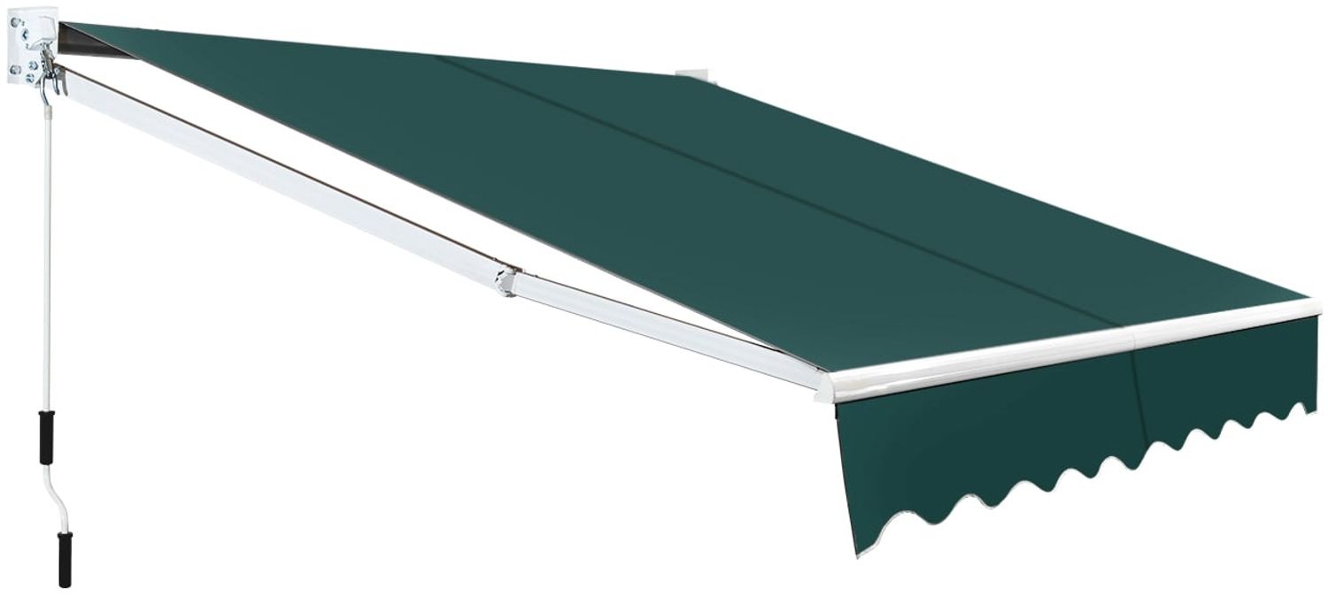 2,5 x 2 m Gelenkarmmarkise mit UV- & Wasserbeständigem Material & Kurbel Grün