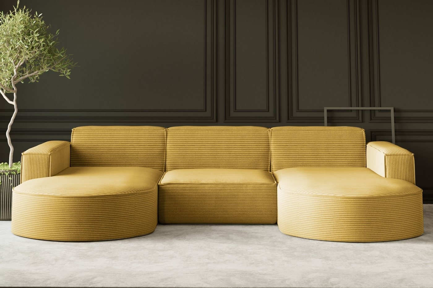 Kaiser Möbel Ecksofa Sofa U form, Couch MODENA U STUDIO stoff Verita, Poso, Quelle