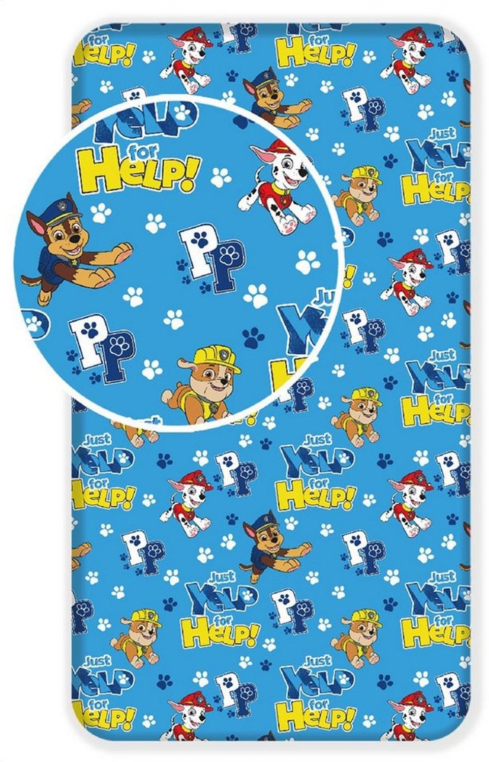 Paw Patrol Spannbettlaken 90x200 cm aus 100 % Baumwolle mit 25 cm Steghöhe