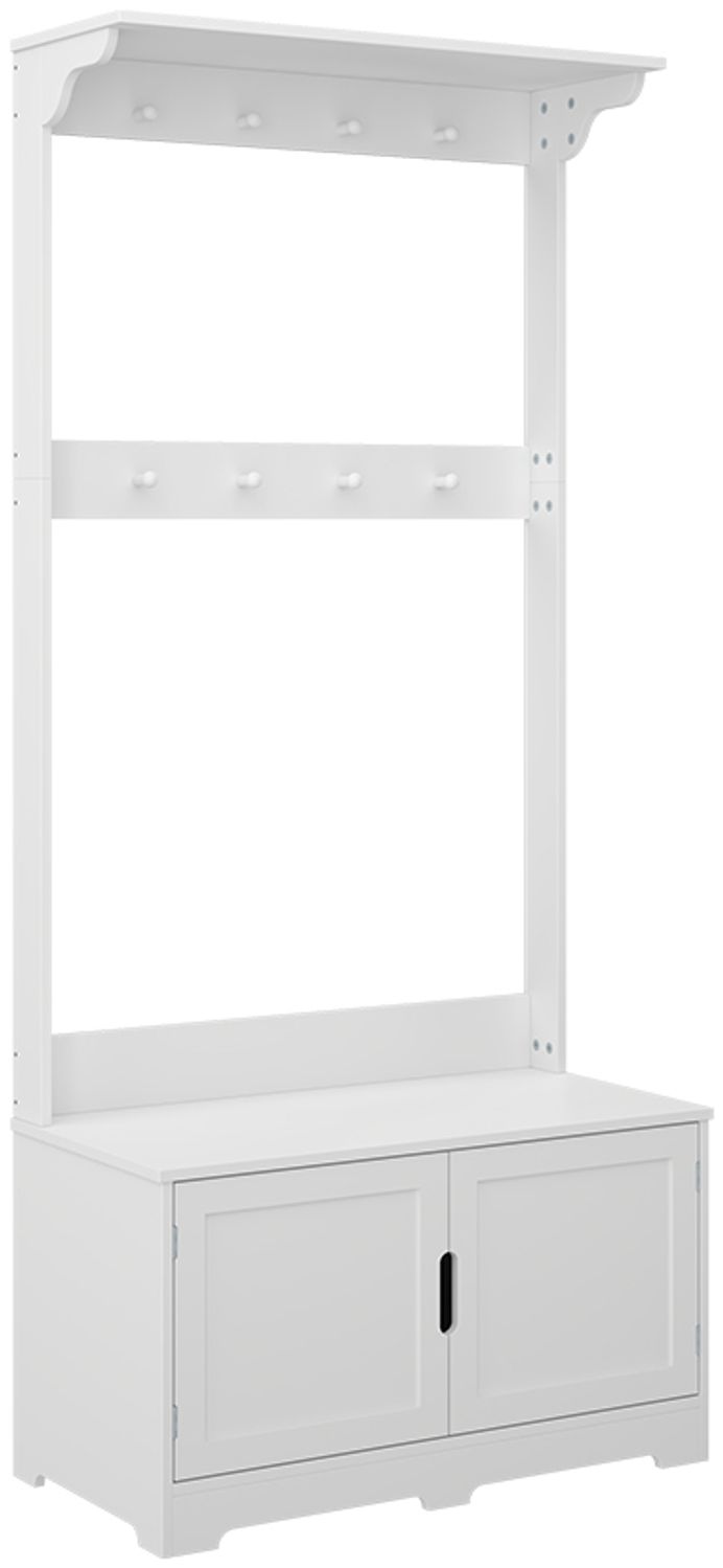 Garderobe Lysa Weiß 80 x 180 cm mit 2 Türen Vicco