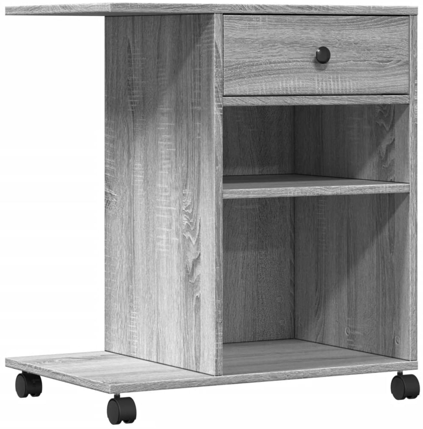 vidaXL Druckerständer mit Rollen Grau Sonoma 60x40x68,5 cm 840644