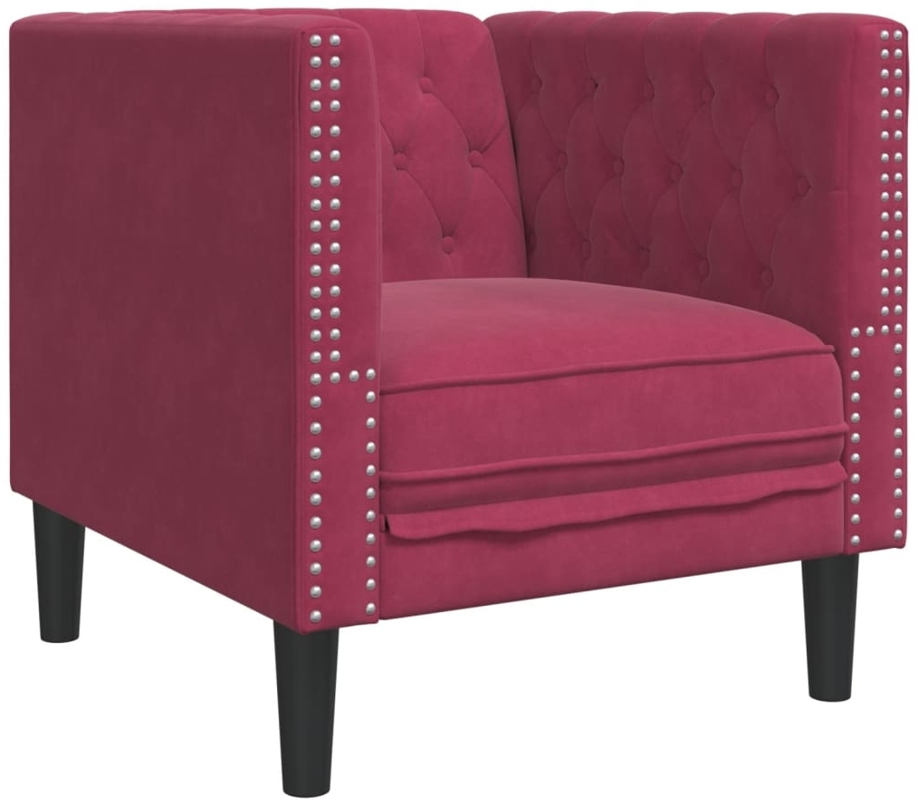 vidaXL Chesterfield-Sessel Weinrot Samt 372677