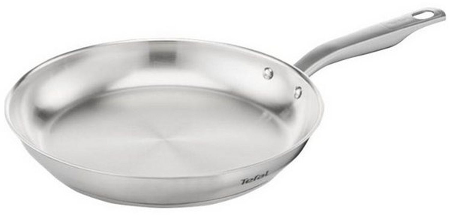 TEFAL VIRTUOSO E49206 Bratpfanne 28 cm | unbeschichtet | 10 Jahre Garantie | hochwertiger Premium-Edelstahl | Induktion | Braten | Rezepte