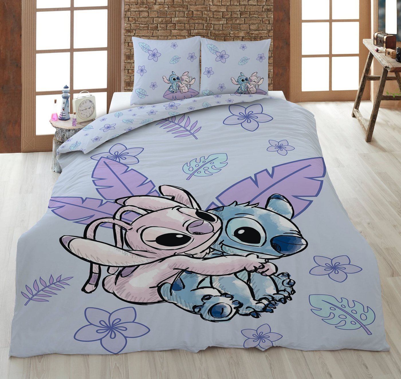 AY!Max Kinderbettwäsche Disney Lilo und Stitch Wende Bettwäsche 2tlg 135 x 200 cm, 1 teilig, Langlebig
