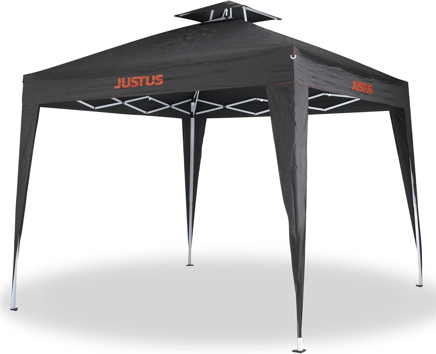 Justus Faltbarer Grillpavillon mit Spezialabdeckung und Entlüftungsmöglichkeit, schwarz, 250 x 250 x 260 cm (L x B x H)