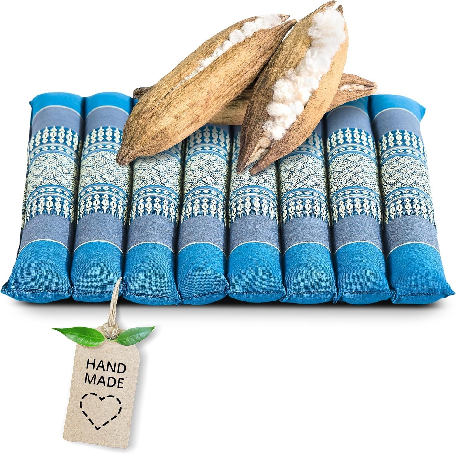 livasia Sitzkissen Steppkissen 35 cm, vegan und handgefertigt, 35 x 35 x 4,5 cm, Kapok