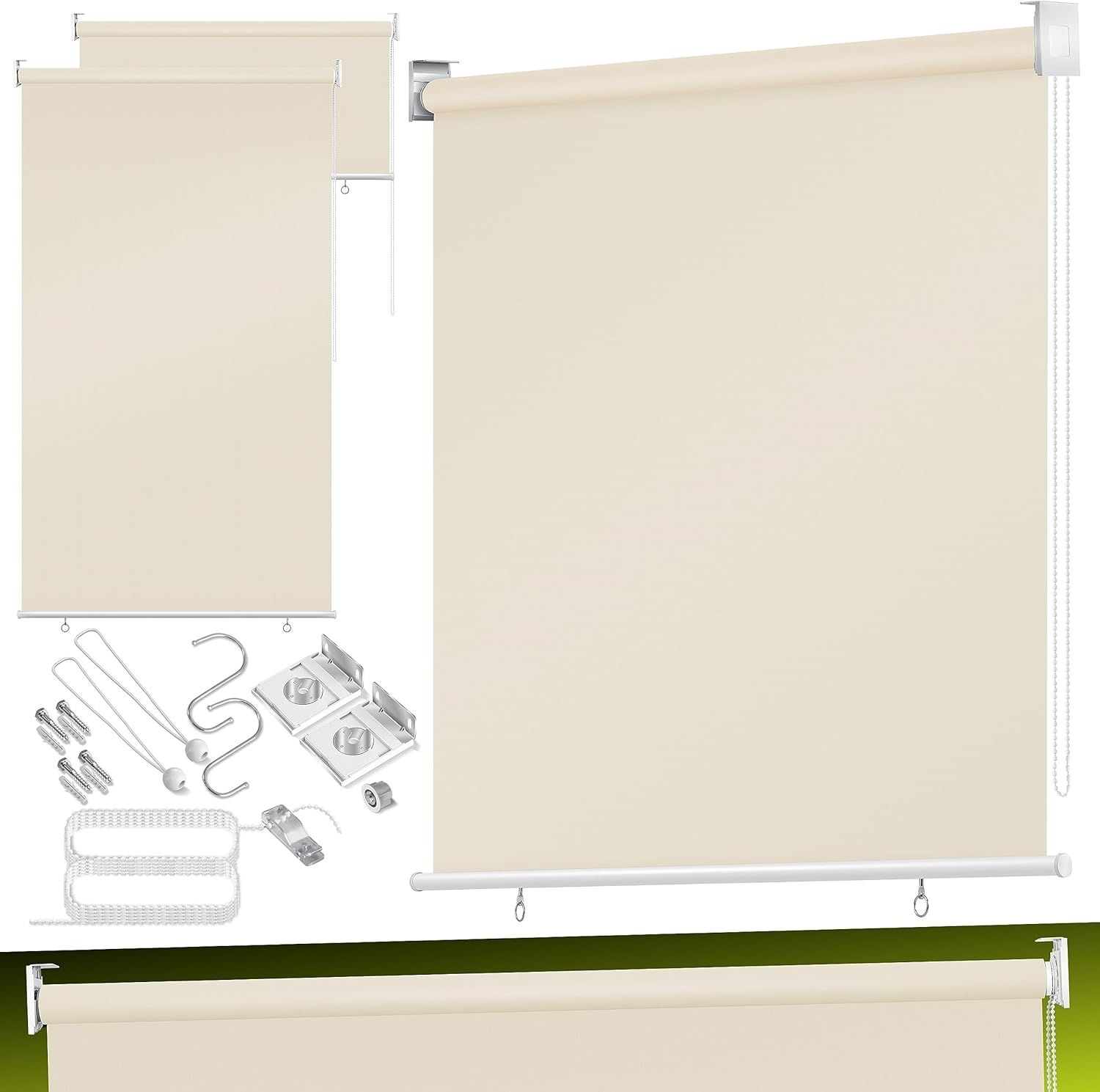 KESSER® Senkrechtmarkise Vertikalmarkise Balkonmarkise Sichtschutz Sonnenschutz Seitenrollo Beschattung , Balkonrollo Stabil und wetterbeständig, für Balkon, Terrasse, Garten Beige, 180x240cm