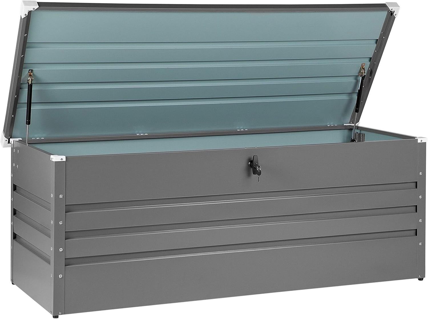 Beliani 'CEBROSA' Auflagenbox, Stahl grau, 165x70 cm