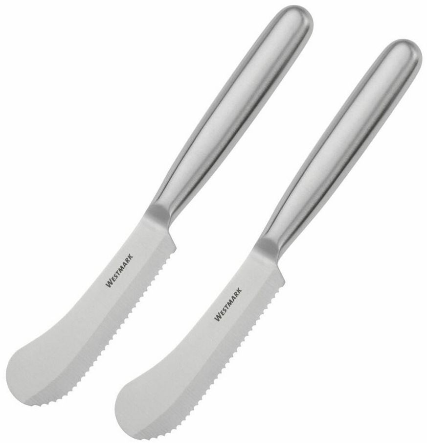 WESTMARK Brötchenmesser 2 Stk, 10 cm Klinge, Frühstücksmesser klassisch, Rostfreier Edelstsahl, Rostfreier Edelstahl, Wellenschliffklinge