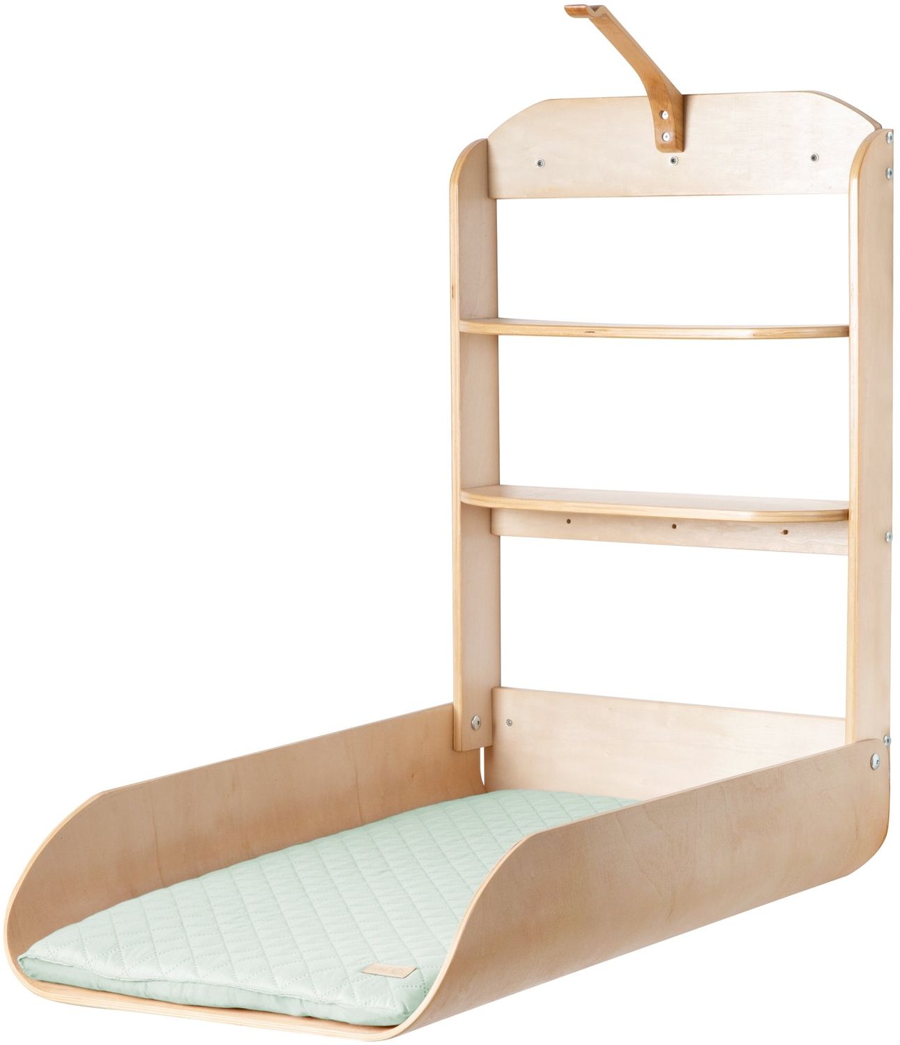 roba Wandwickelregal - inkl. Wickelauflage 'roba Style' frosty green - klappbares Wickelregal - Holz