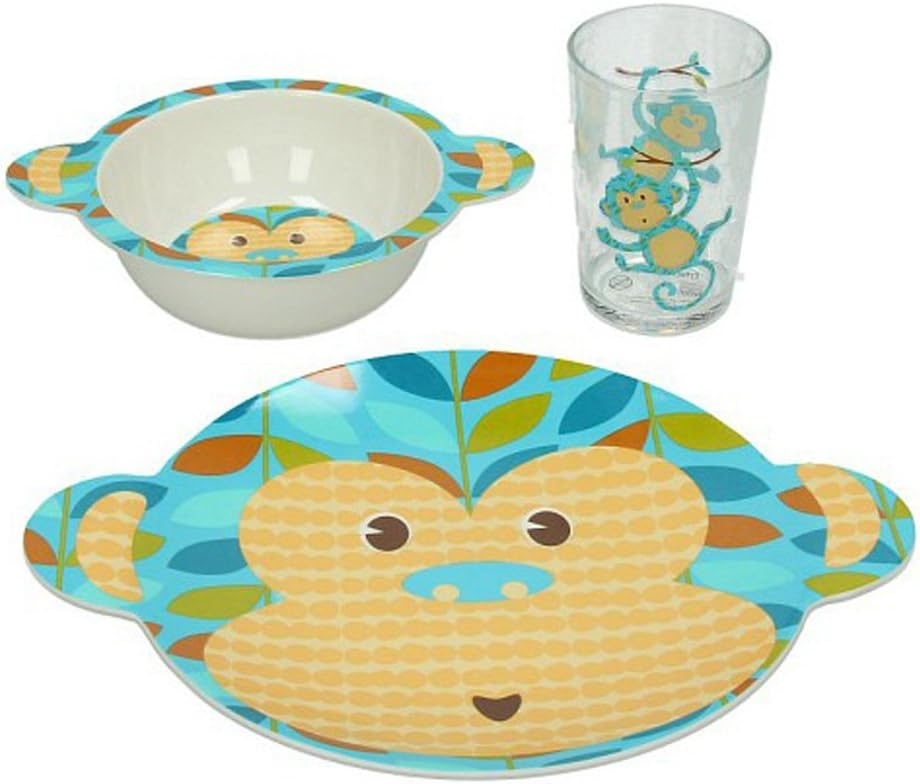 3 tlg. Kindergeschirr BOOBY, bestehend aus einer großen Müslischale, einem Teller und einem Glas 200 ml. Volumen, von Tognana