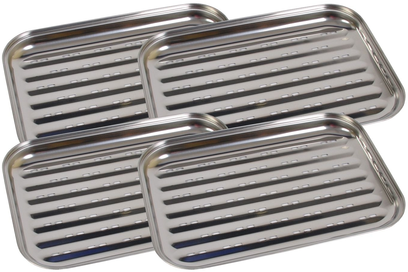 Edelstahl Grillschale, BBQ Grillzubehör, 35x24cm , 4x Grillschale