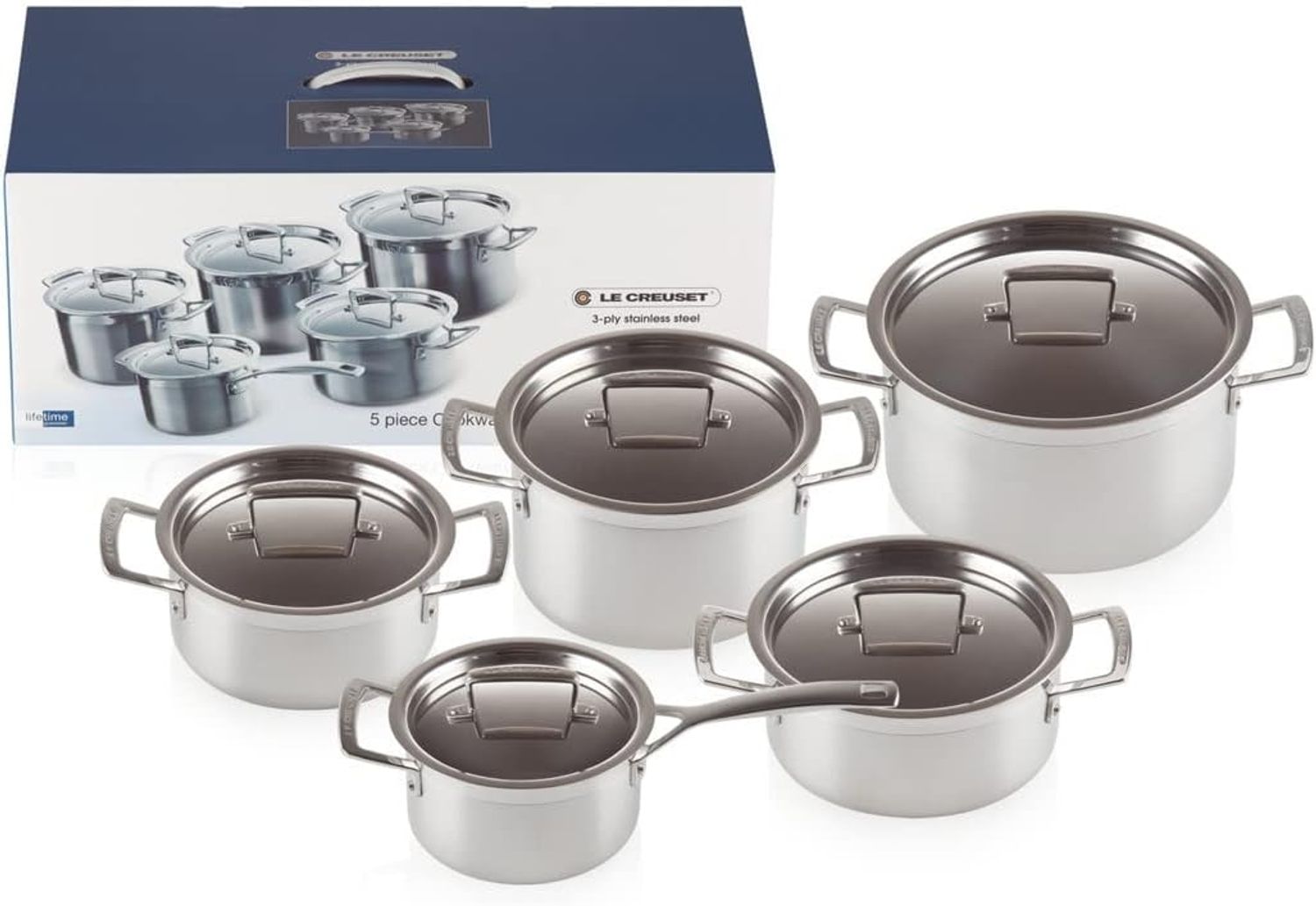 Le Creuset 3-Ply Topfset Topfsatz 5-tlg. - 20 bis 24 cm - 31 cm