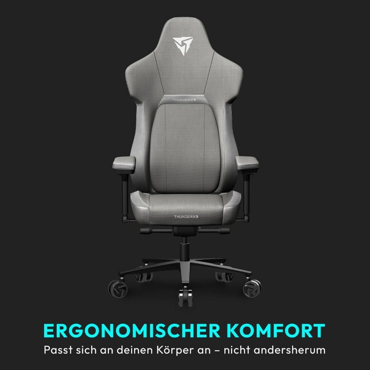 Thunder X3 CORE Loft Grey- CORE. RDY 360 Gaming Stuhl - Grau - Stoff - Bis zu 150 kg