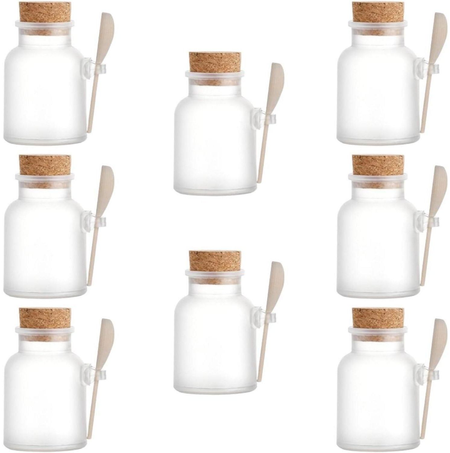 Luftdichte Gewürzgläser 8 Stück mit Korklöffeln für Salz & Gewürze