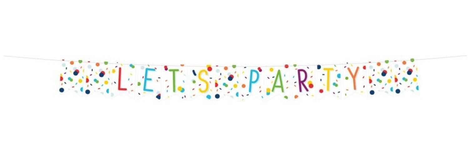 Wimpelkette Confetti Birthday Papier 185 x 19 cm