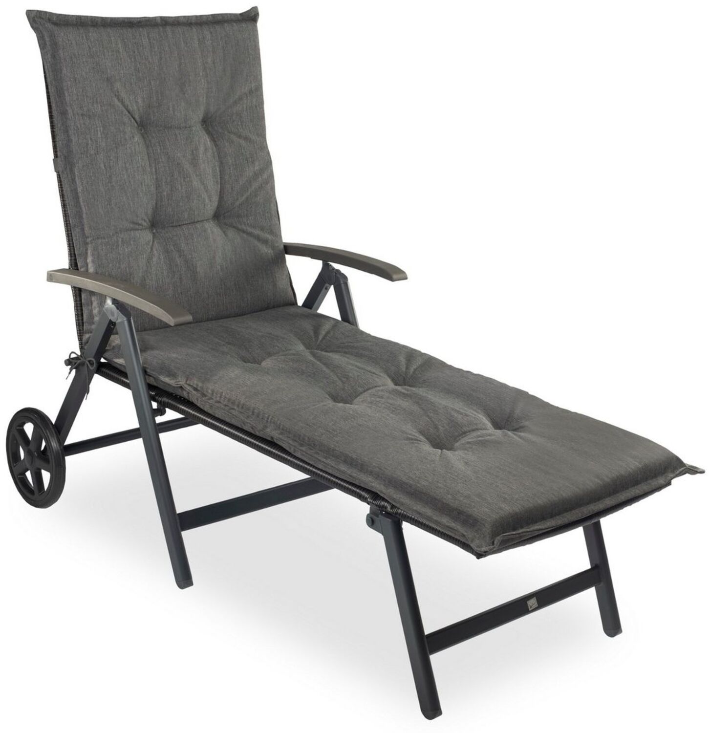 sunnypillow Liegenauflage für Gartenliege, Polyester grau, 190 x 60 x 9 cm