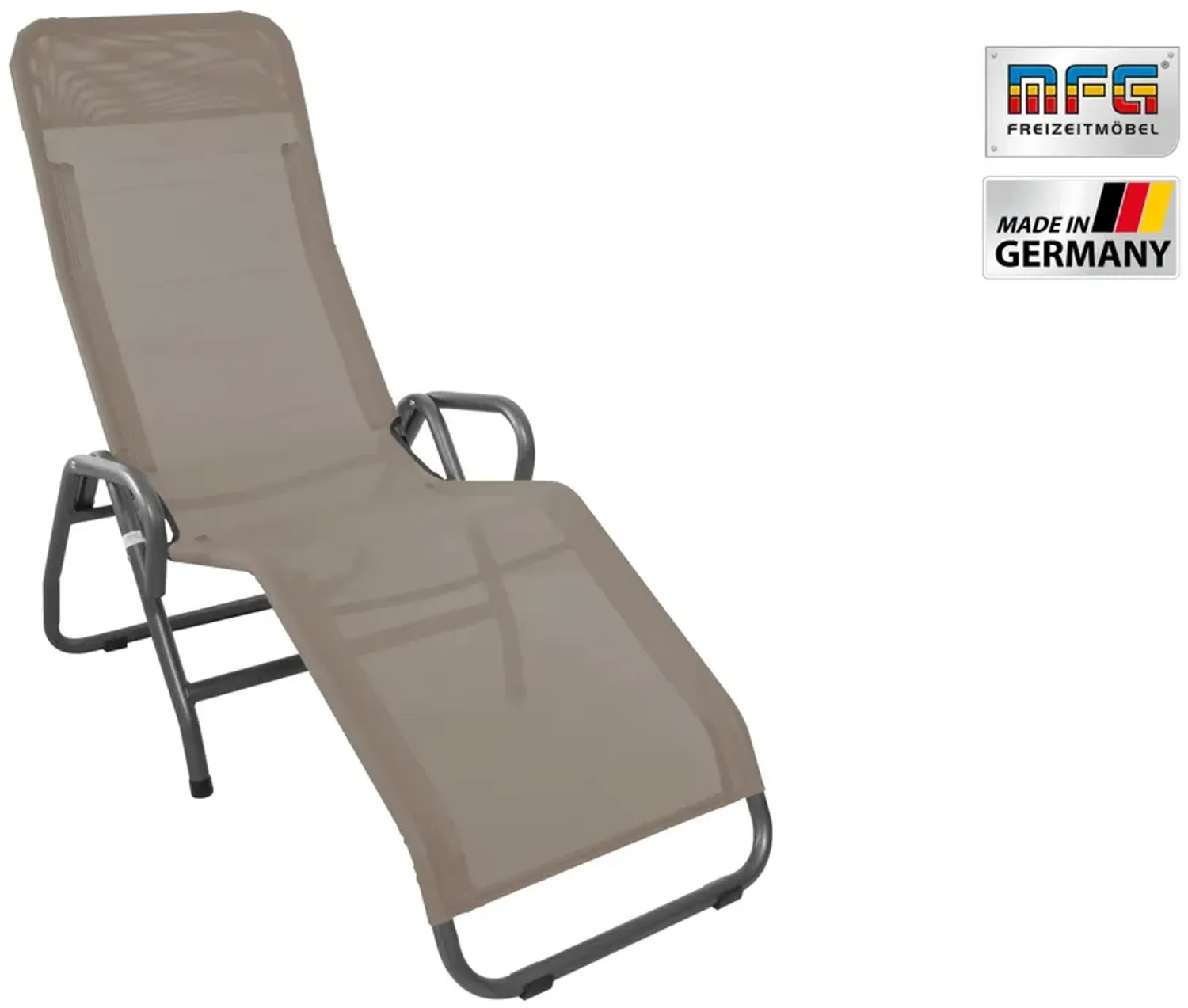 MFG 'Pool 3' Bäderliege klappbar, Textilbezug taupe, 190 x 55 cm