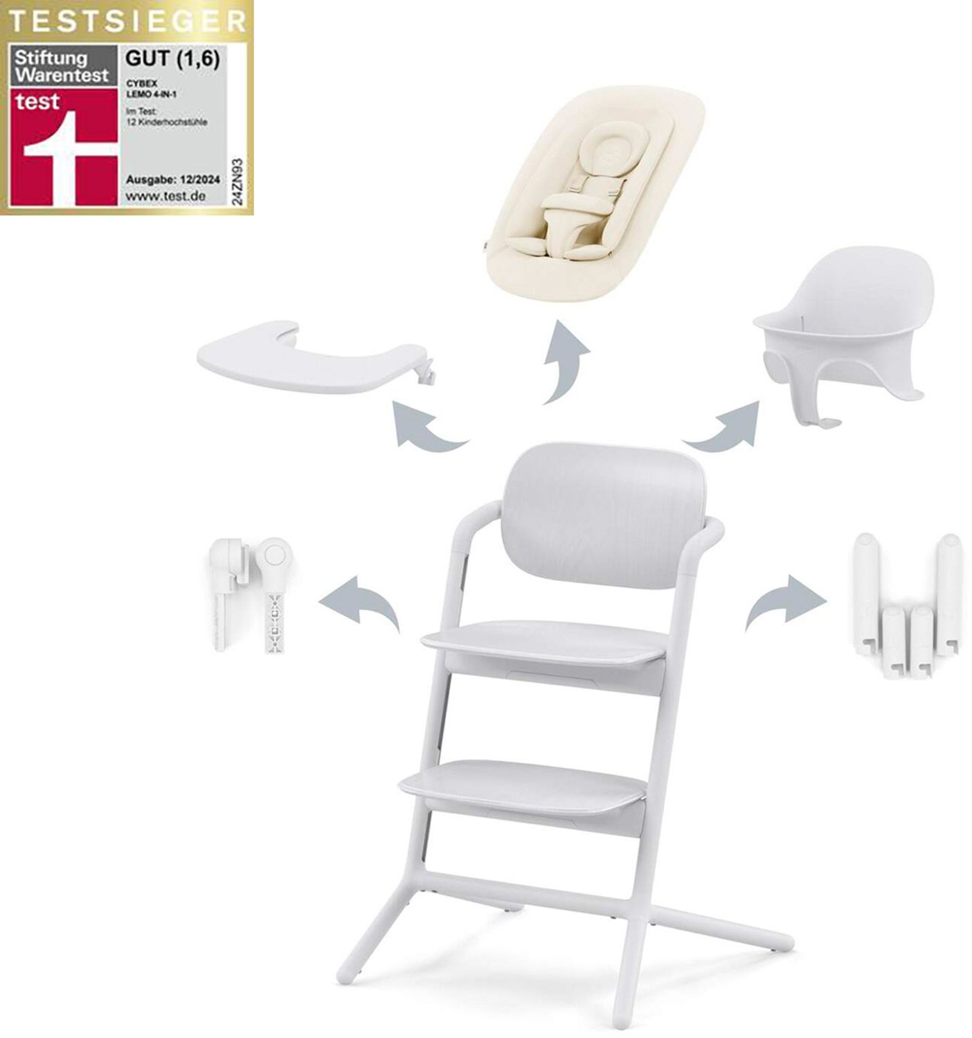 Cybex Lemo 4-in-1 Kinderstuhl All White Weiß