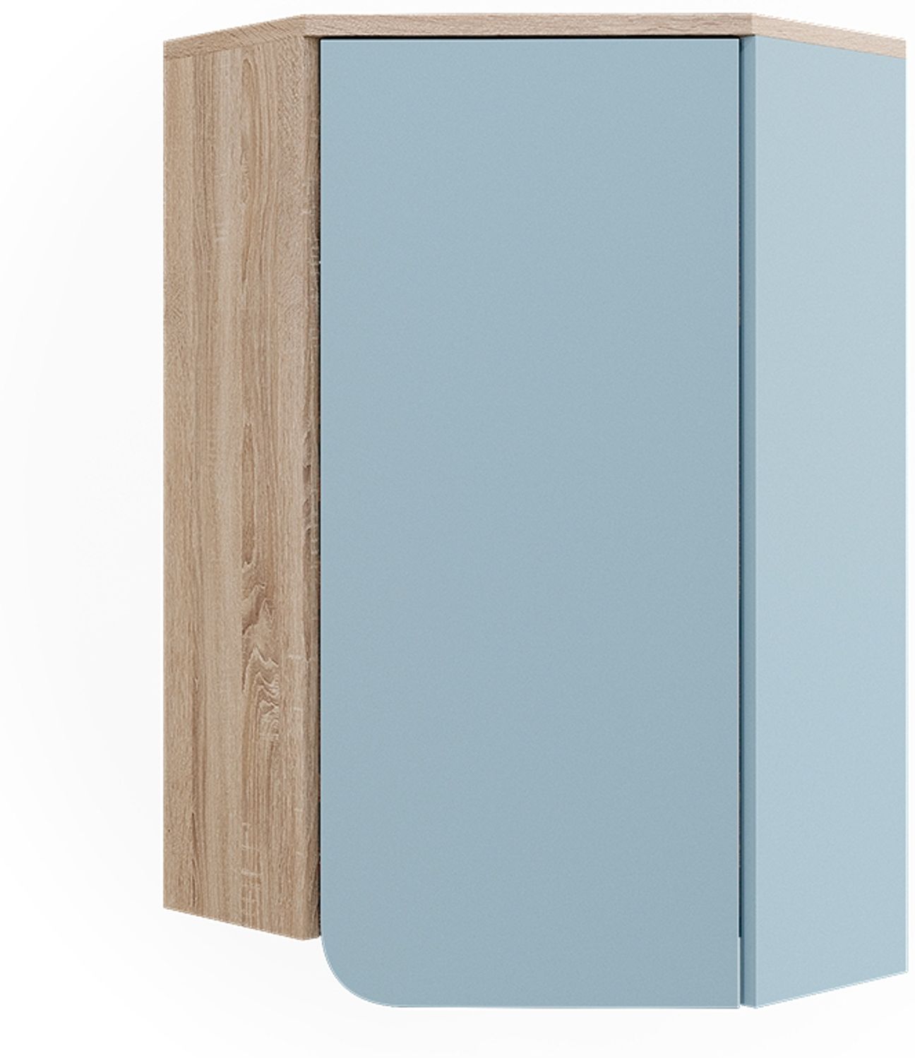 Badschrank Karen Sonoma/Blau 42.4 x 75 cm mit Tür und offenen Fächern Vicco