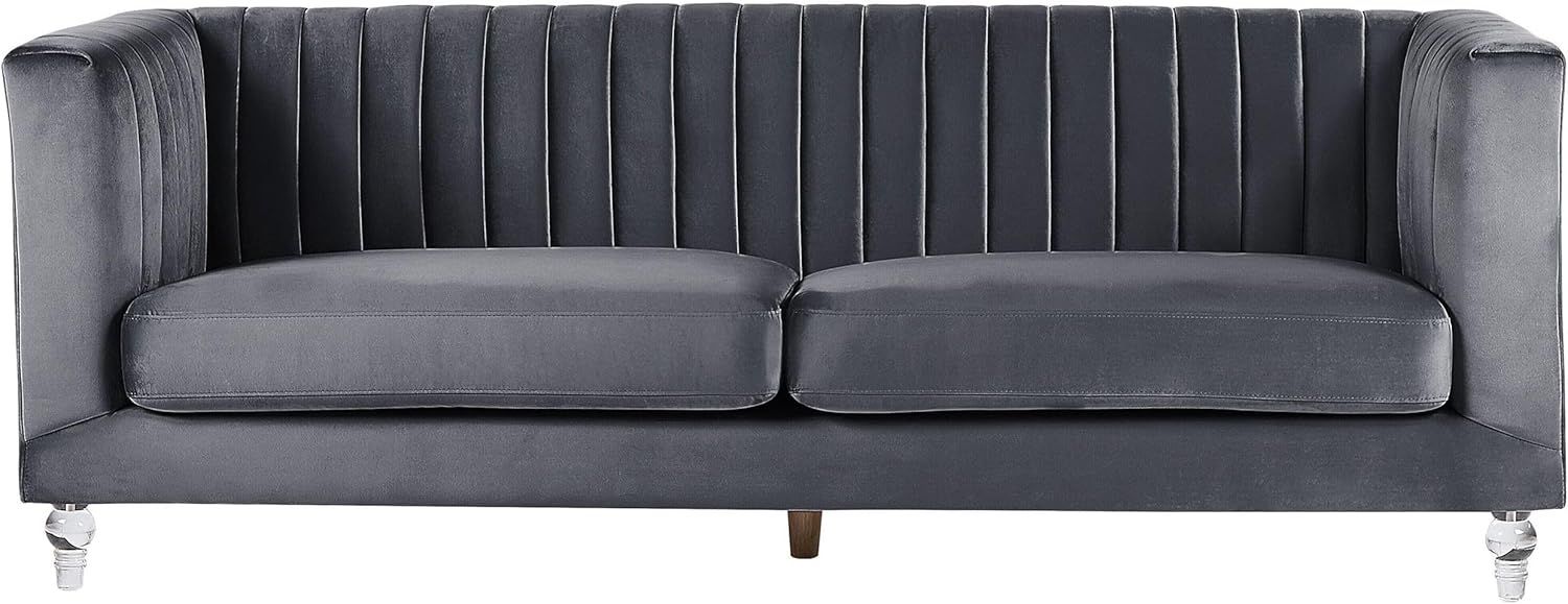3-Sitzer Sofa Samtstoff dunkelgrau ARVIKA