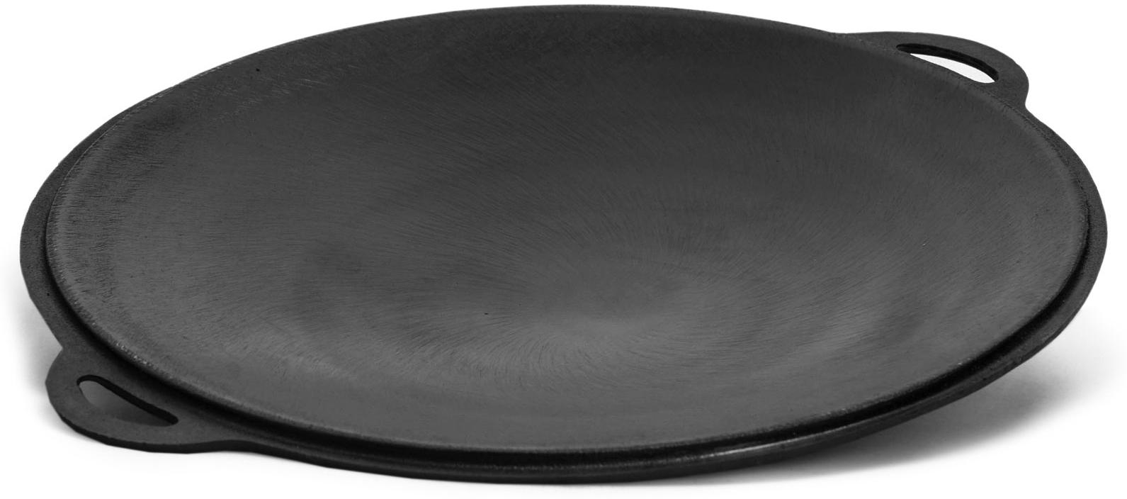 Ø35cm Gusseisenpfanne Grillpfanne Sac-Pfanne rund Dutch Oven Grillplatte Feuerschale mit Griffen Gusseisene Plancha Pfanne Lagerfeuer BBQ Kugelgrill Holzkohlegrill