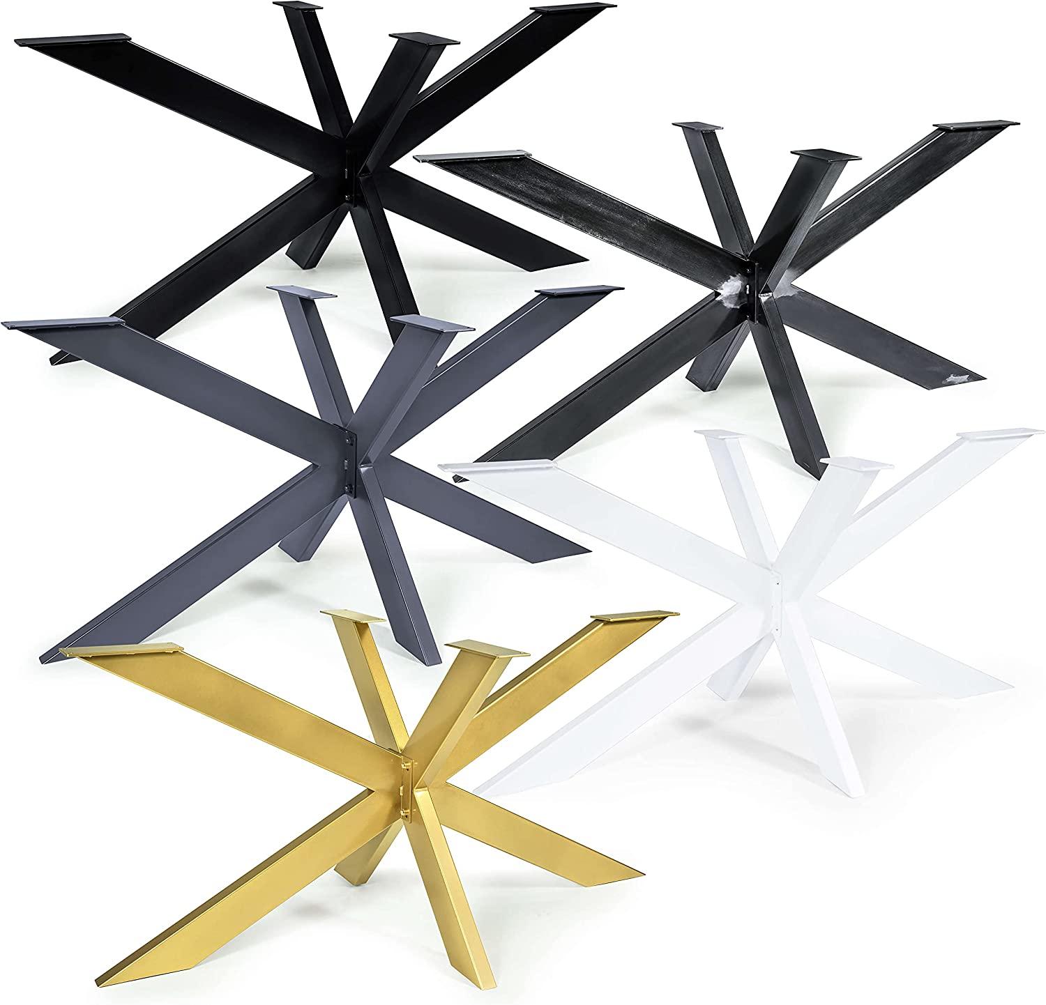 Magnetic Mobel Tischgestell Spider Tischbeine Kreuzgestell Tischkufen Stahl Metall Esstisch Schreibtisch Konferenztisch 150x83 cm (Schwarz)