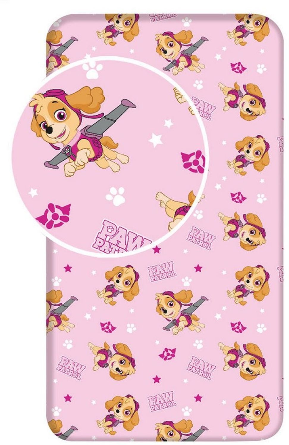 Paw Patrol Spannbettlaken 90x200 cm aus 100 % Baumwolle mit 25 cm Steghöhe