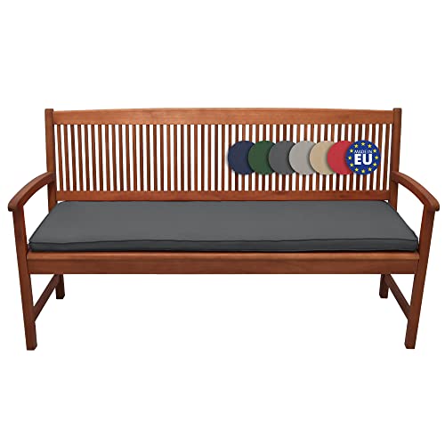 Beautissu Bankauflage Loft BK, grau, 48x5x120 cm, Outdoor Sitz- und Rückenkissen aus robustem Textil