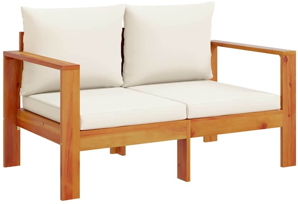 vidaXL Gartensofa mit Kissen 2-Sitzer Massivholz Akazie 367623