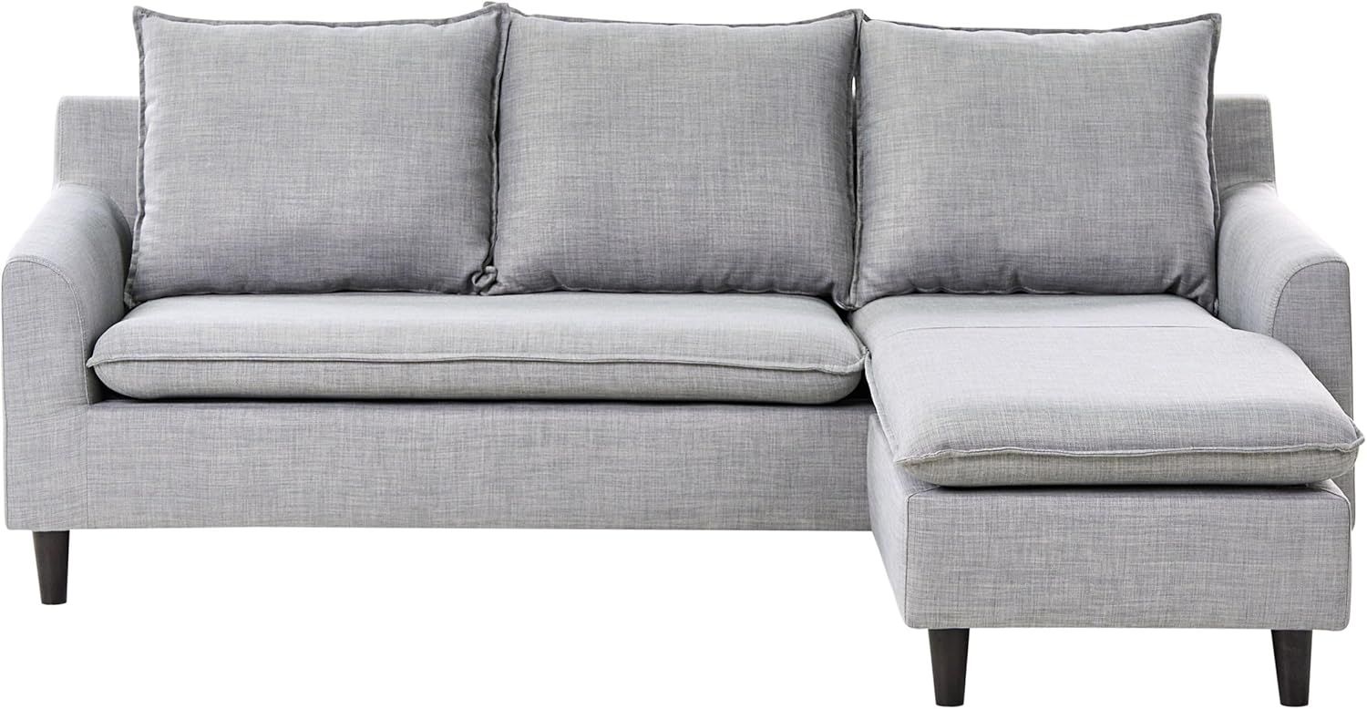 Ecksofa Polsterbezug hellgrau ELVENES