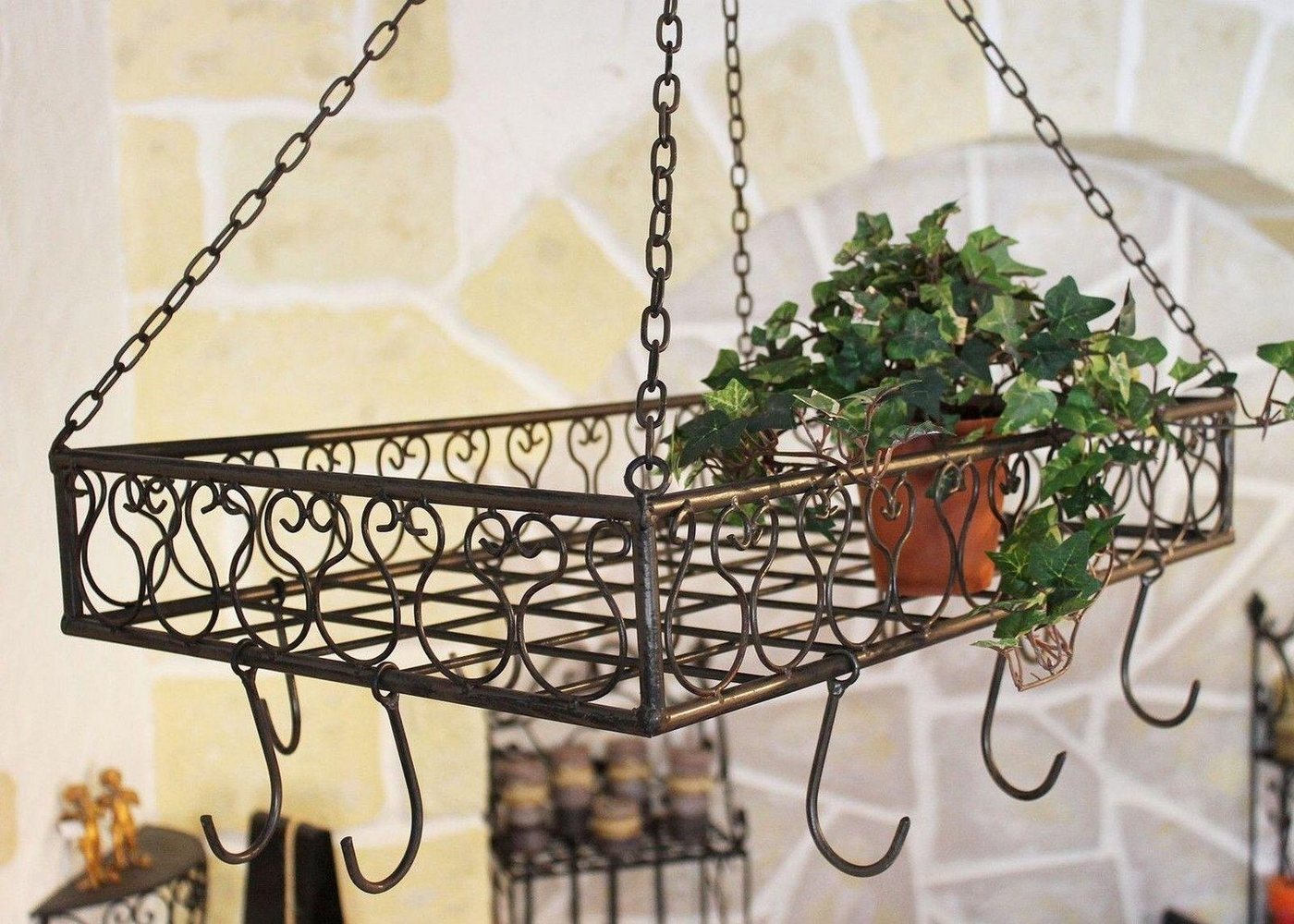 Topfhänger Cocina Pfannenhänger 60 cm Deckenregal Hängeregal Hänger Wurstkrone