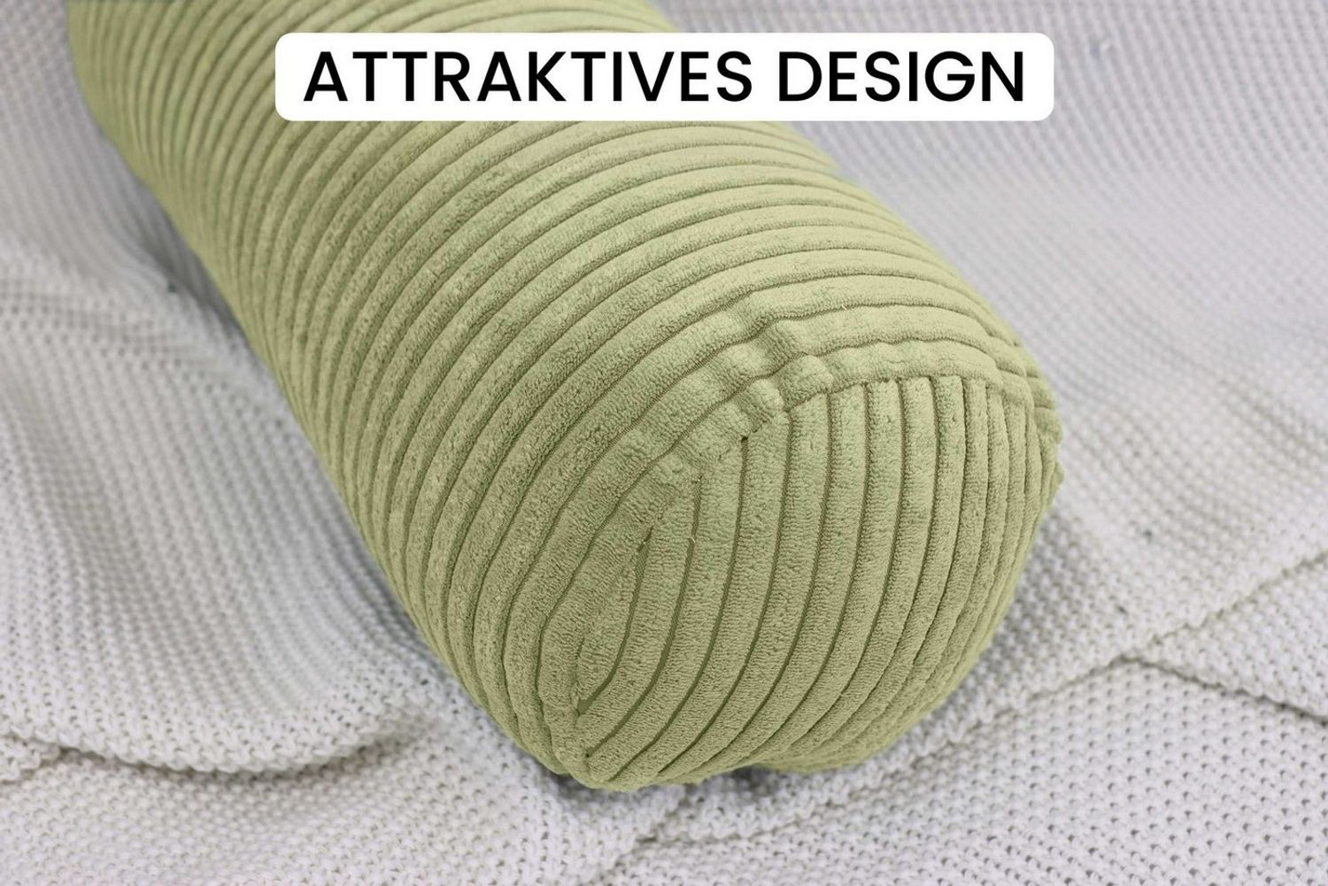 Amilian Nackenrollenbezug 15x40 cm - Ersatzbezug für Nackenrolle, Bettrolle, Kissenrolle, waschbarer Bezug mit verdecktem Zip für leichtes Abnehmen.