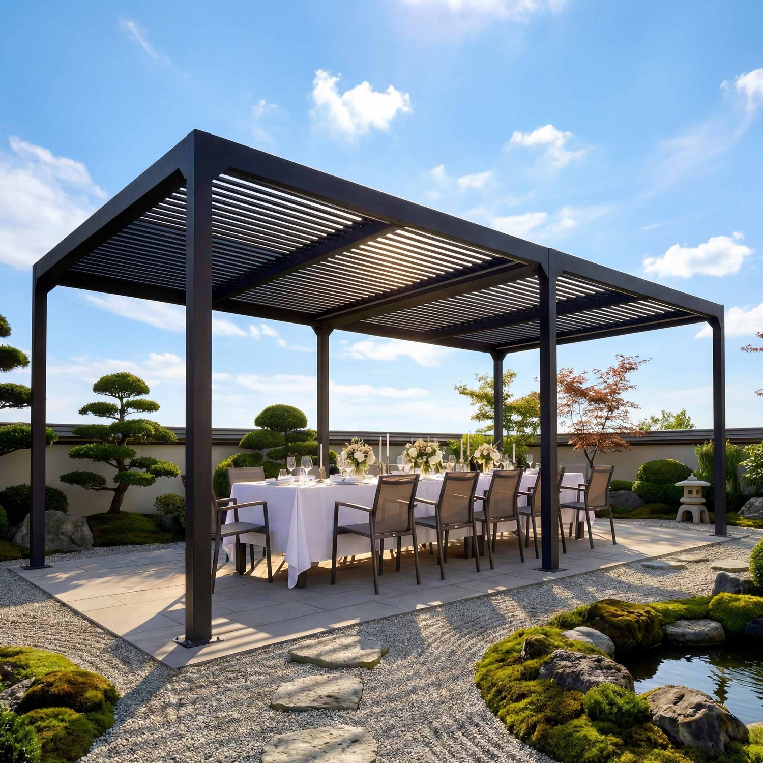 Mendler 'HWC-L41' Pergola ohne Seitenwände, Metall anthrazit, 3x6 m