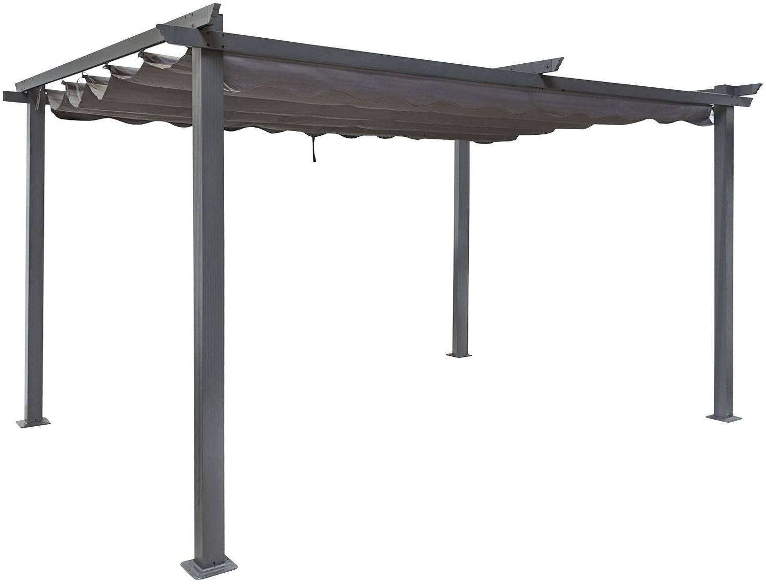 osoltus 3x4 Pergola mit ausziehbarem Dach Terrassenüberdachung 9x9cm Pfosten