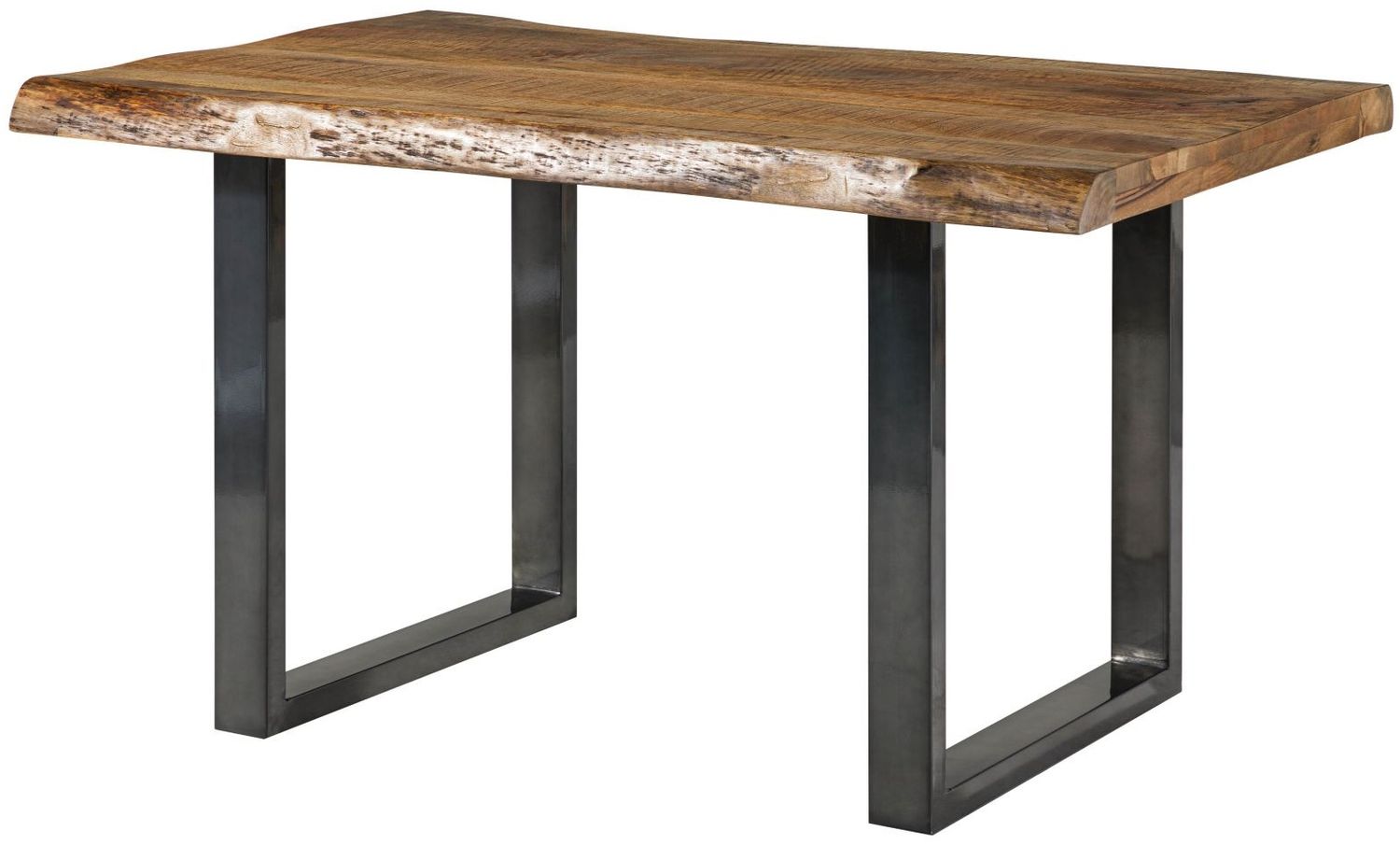 Baumtisch Mango 160x90x77 natur lackiert / U-Beine anthrazit glänzend FREEFORM 5