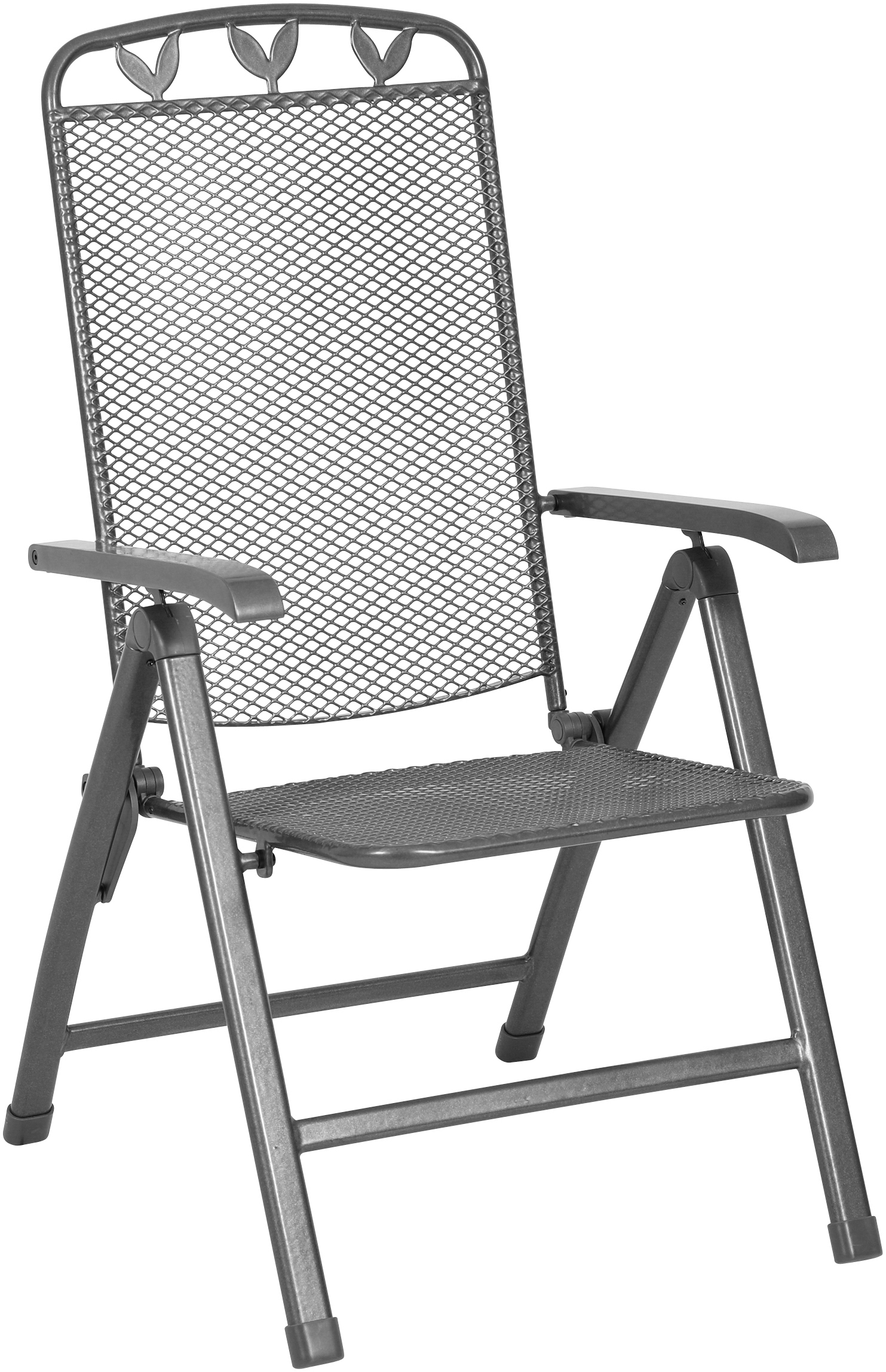 greemotion Klappstuhl Toulouse klappbar wetterfest verstellbar Gartenstuhl Balkonstuhl 58x108x64 cm eisengrau