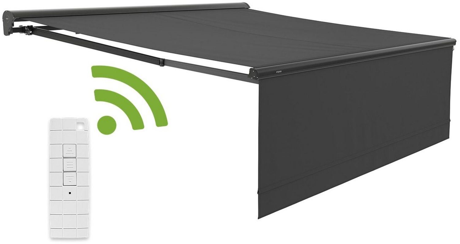 empasa Kassettenmarkise "EXPERT" Elektrische Halbkassettenmarkisen mit ausfahrbarem Volant
