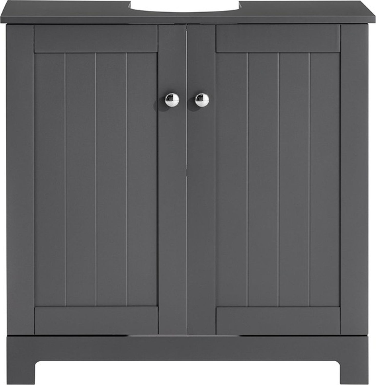 SoBuy BZR18-II-DG Waschbeckenunterschrank, MDF, Lackiert, Dunkelgrau, 58 x 60 x 29 cm