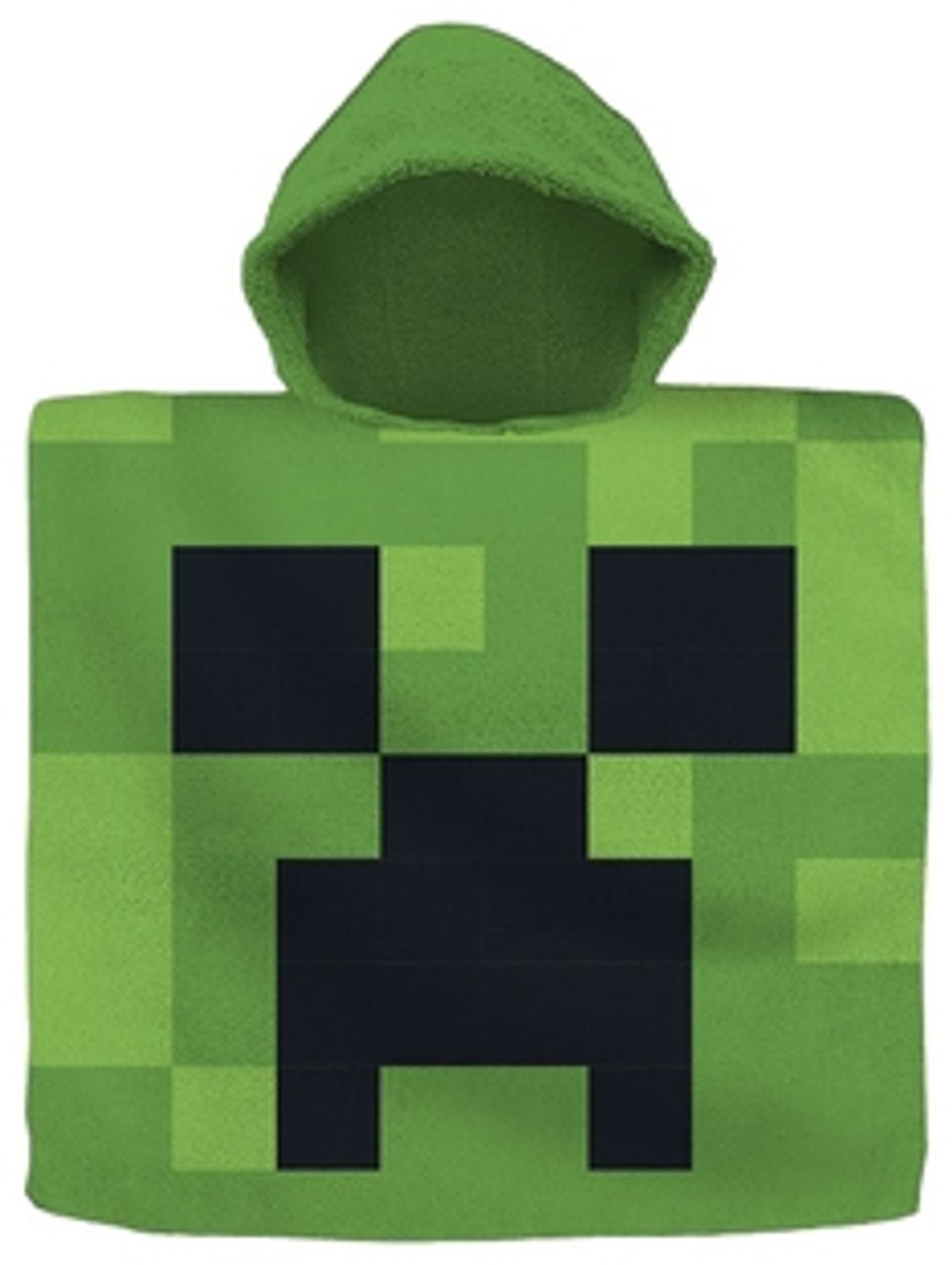 Minecraft - Badeponcho - grün/schwarz - ca. 60 x 120 cm