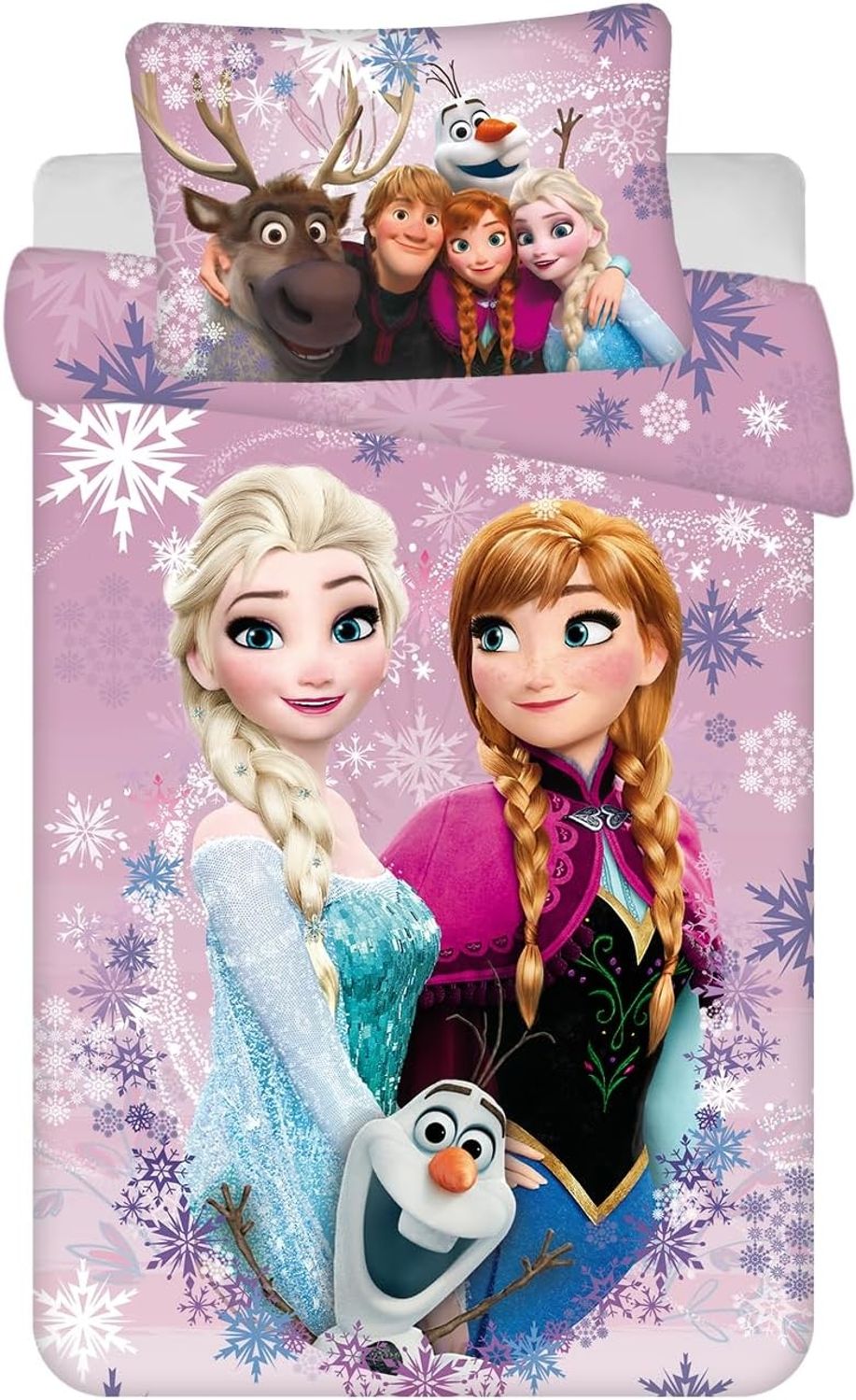 Disney Frozen Kinder-Bettwäsche aus Baumwolle, 100 x 135 cm / 40 x 60 cm