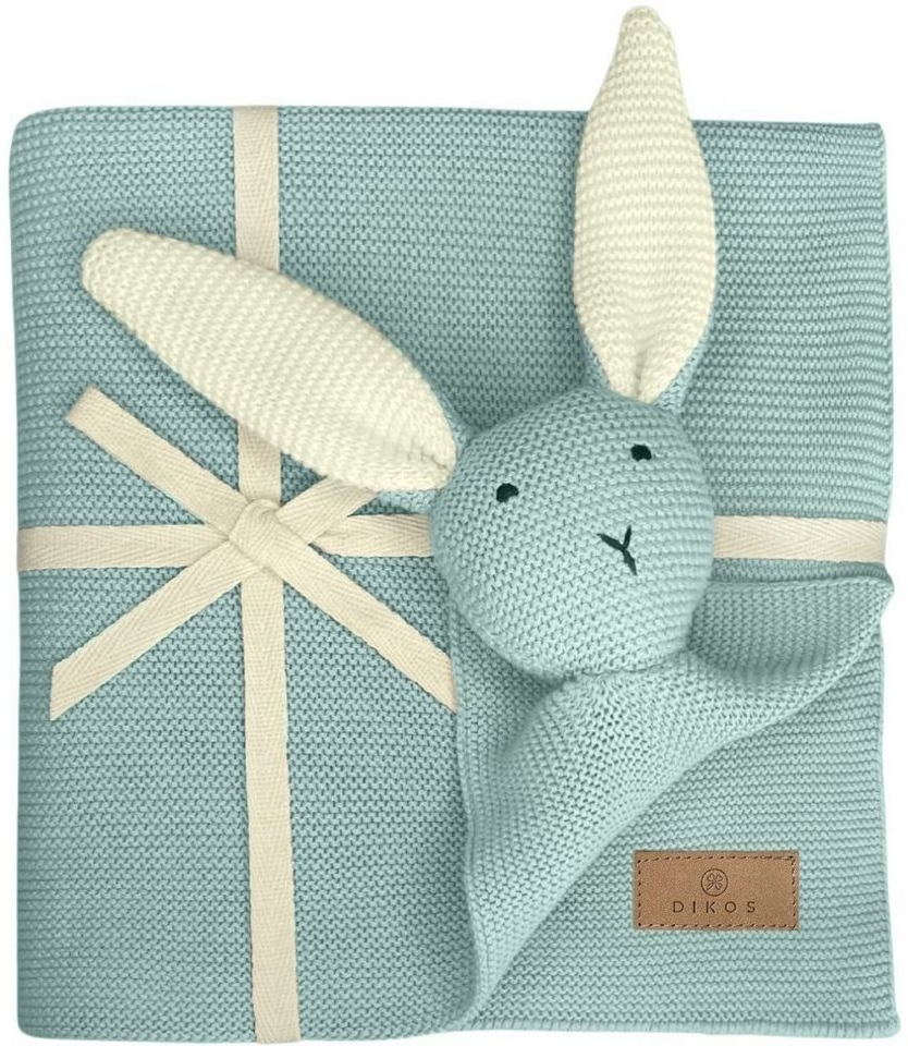 Babydecke DIKOS® Babydecke SCHMUSE-HASE Baby Geschenk Mädchen Junge Geschenkset, DIKOS, Geschenk zur Geburt, PREMIUM Qualität, 100 % BIO Baumwolle, nachhaltig