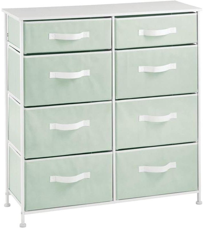 Kommode mit 8 Schubladen Schubladenschrank Kleiderkommode mDesign mintgrün/weiß