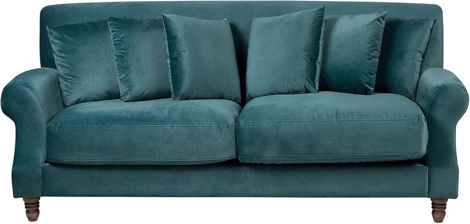 3-Sitzer Sofa Samtstoff blaugrün EIKE