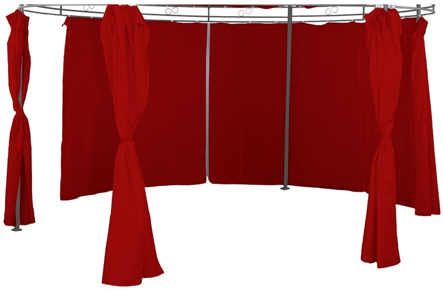 Seitenteil Pavillon rund ⌀3,5m wasserdicht Gartenpavillon Seitenwand Sichtschutz burgundrot