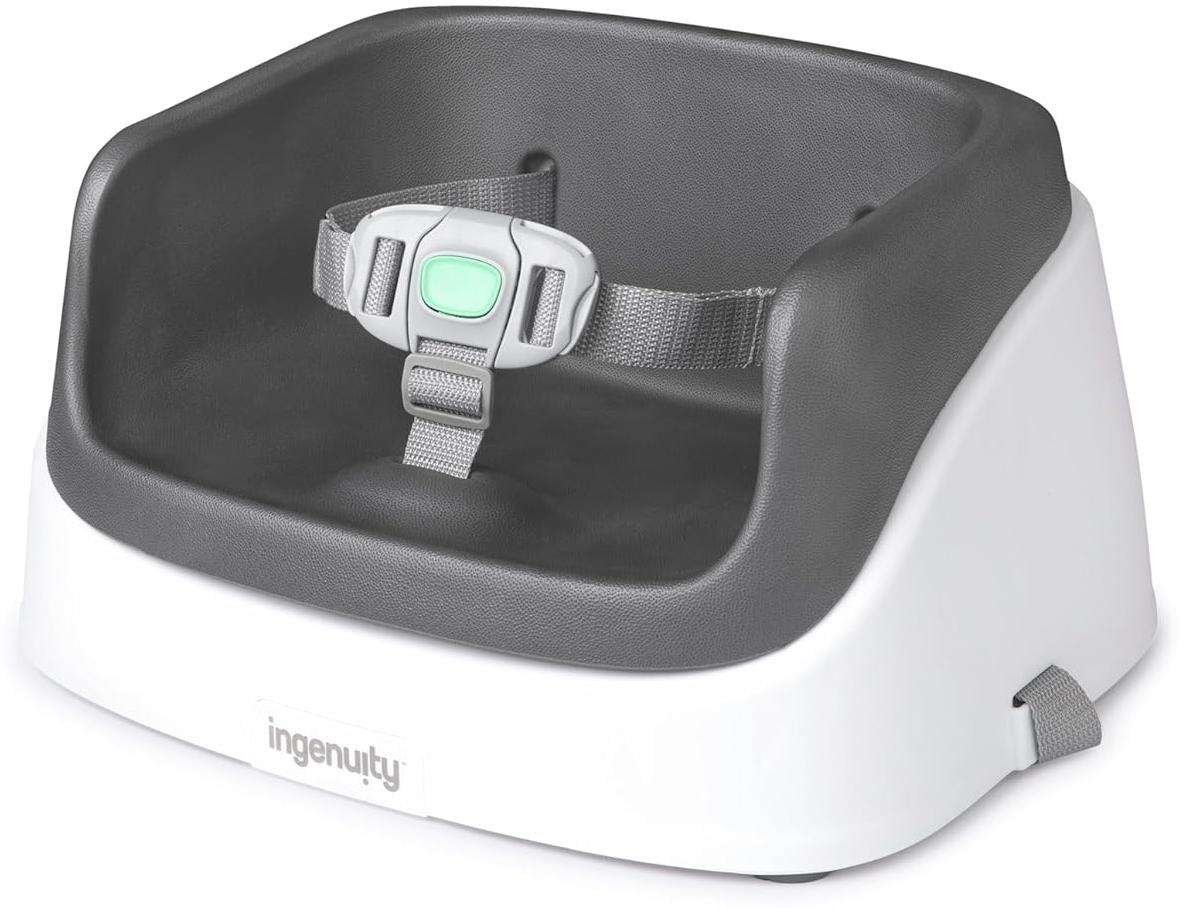Ingenuity Sitzerhöhung Stuhl, Essen und Fütterung Sitz für Kleinkinder, Boostersitz mit Dreipunktgurt für mehr Sicherheit, leicht zu reinigen, ideal für unterwegs geeignet, ab 16 Monaten