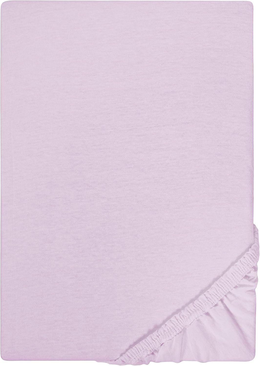 Biberna Jersey-Spannbetttuch, 100 % Baumwolle, Flieder, 1x 140x200 cm - 160x200 cm