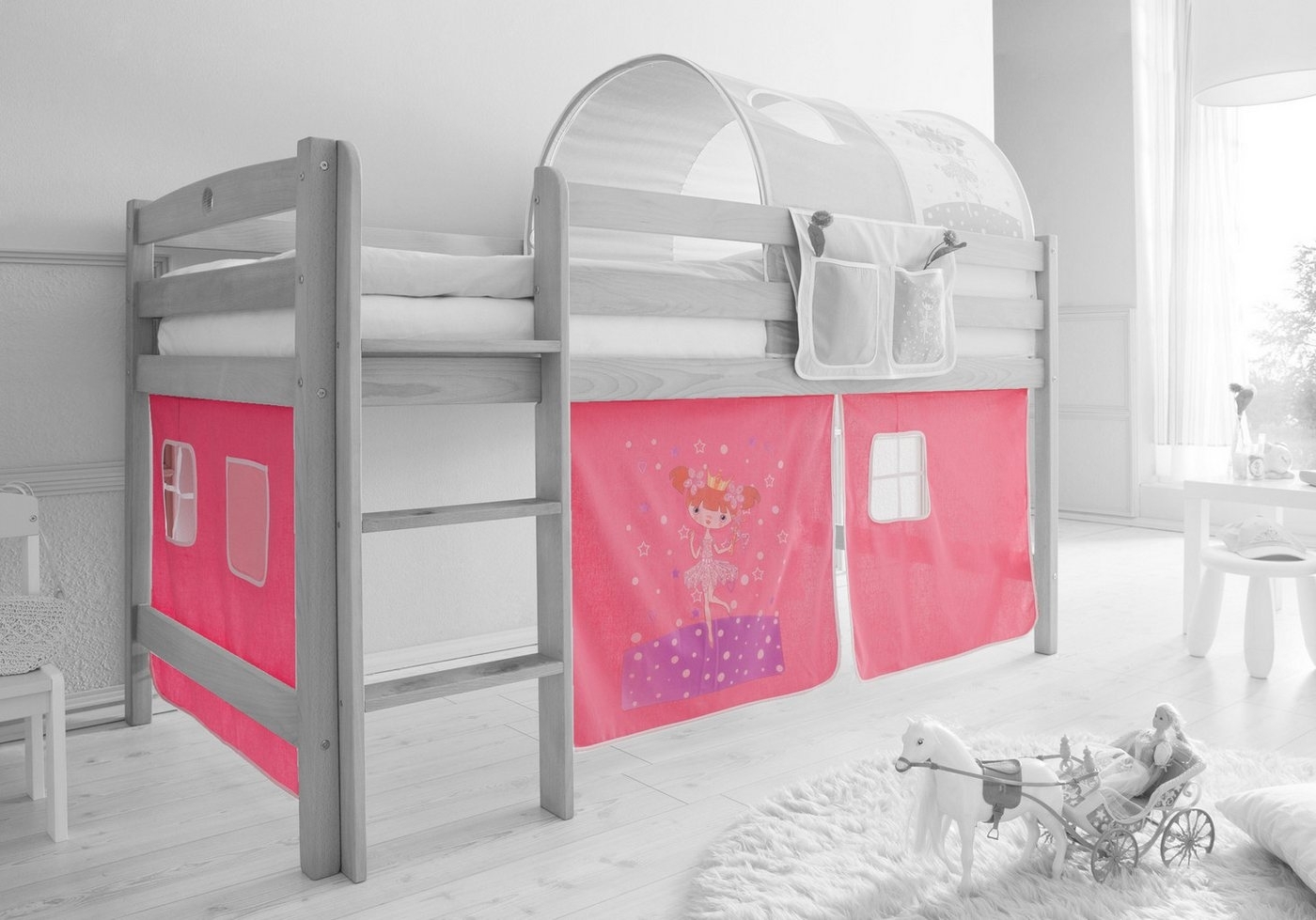 Ticaa Bettvorhang Motiv Vorhangstoffe für Hochbetten