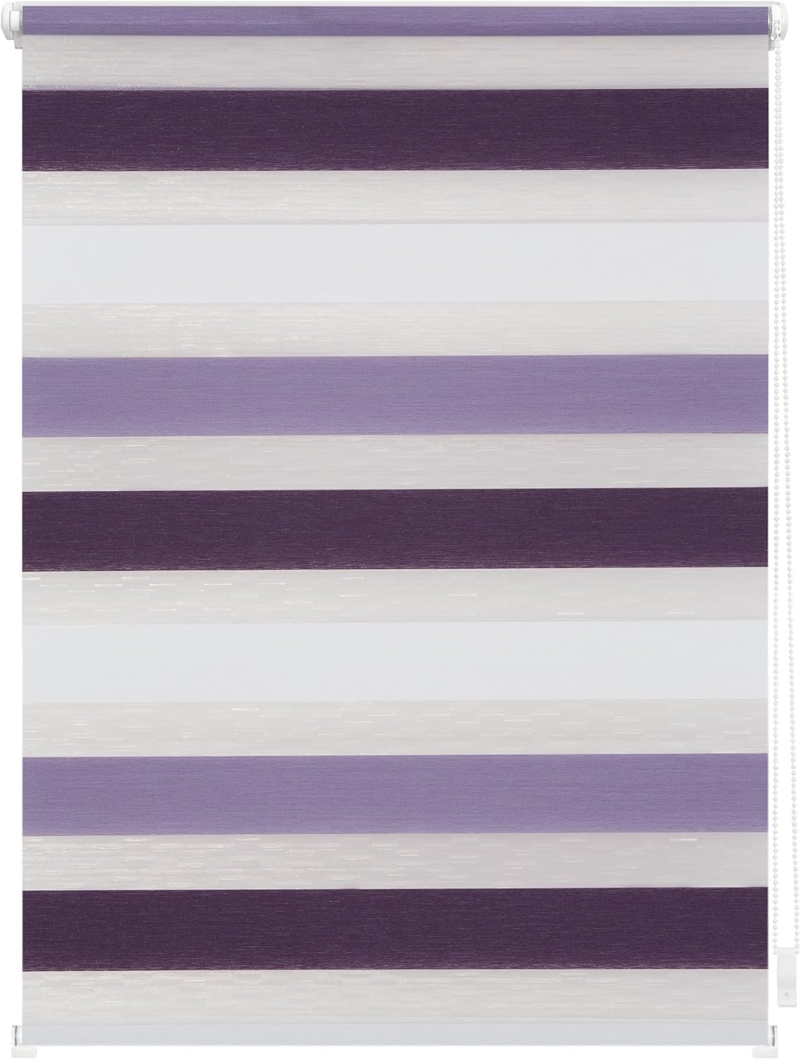 Lichtblick Doppelrollo Klemmfix ohne Bohren, Streifen Bunt, Blickdicht, Klemmträger-Montage, Sichtschutz, Wandmongtage, Deckenmontage, für Fenster und Türen Violett - Lila - Weiß,45x150 cm (B x L)